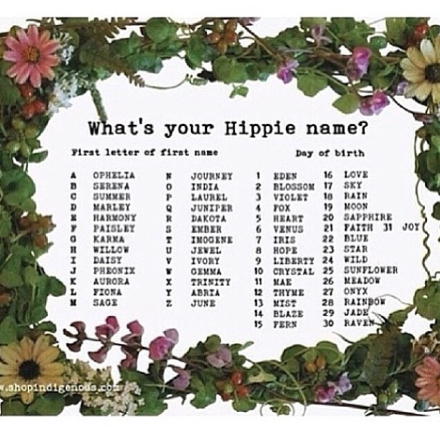 hippie name